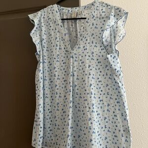 Joie Light Blue Floral Blouse